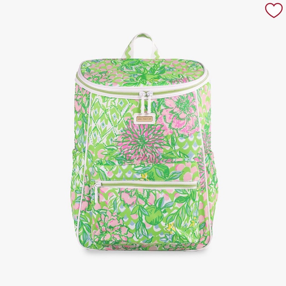 Lilly Pulitzer Lime and Pink Backpack Cooler